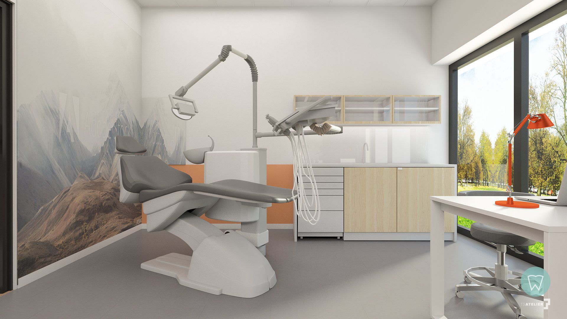 Projekt wnętrz gabinetów dentystycznych z częścią biurową 7