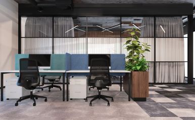 Matpol projekt wnętrz biurowych dla firmy spod Krakowa pokój pracowniczy
