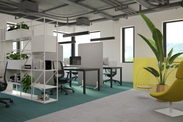 Wnętrze biurowe zaprojektowane wraz ze strefą chill-out dla pracowników